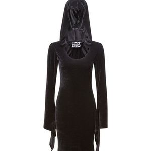 Killstar Hemlock Laced Hooded Dress